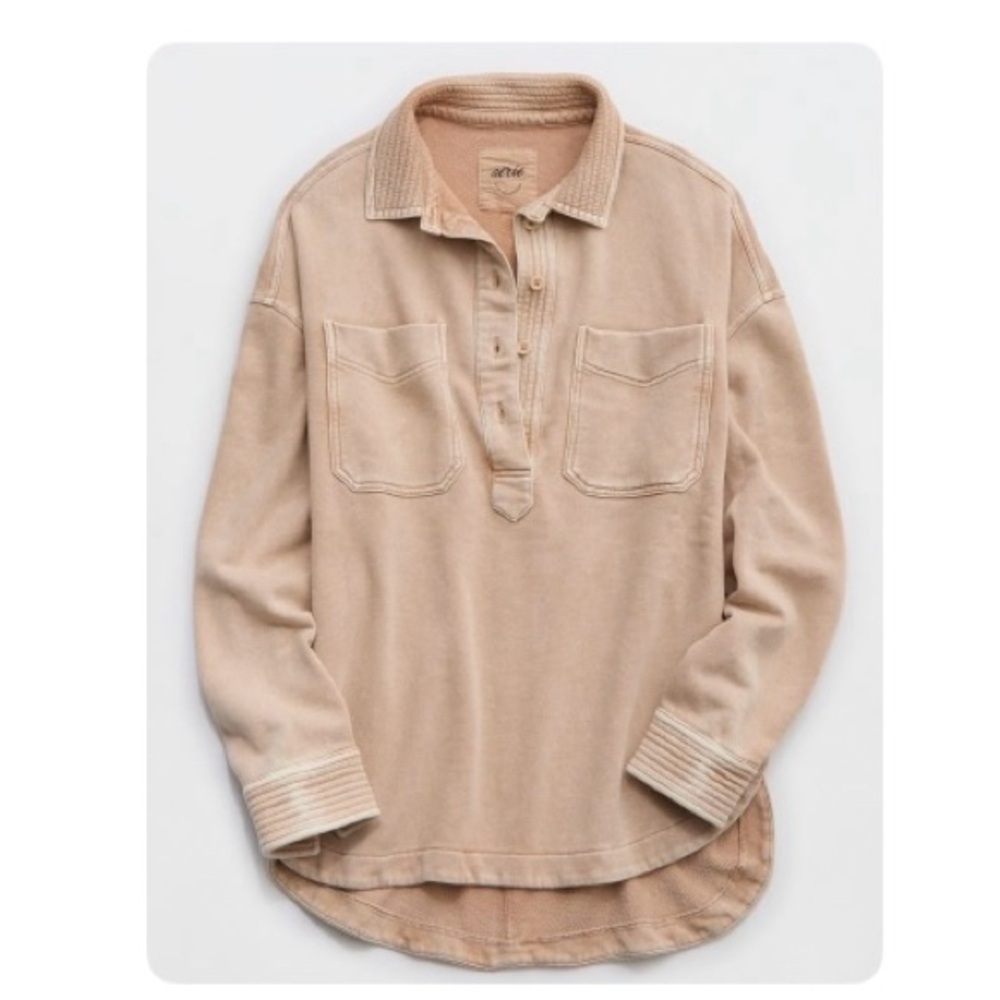NWOT Aerie Popover Polo Sweatshirt
